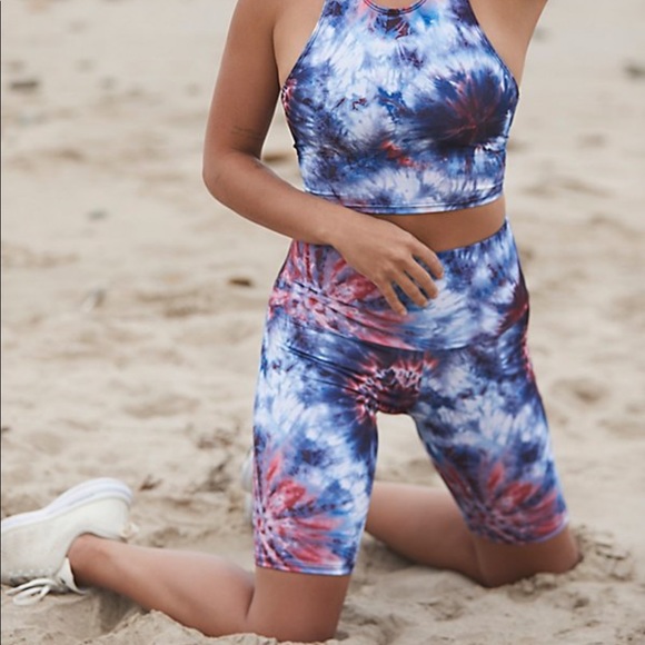 Free People Pants - Free People Onzie Fourth tie dye bike shorts